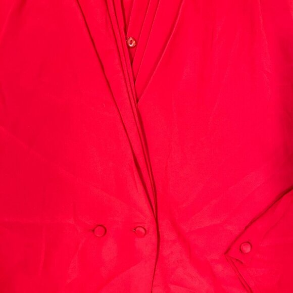 Vintage Braemar by Jeremy Scott Draped Blazer Button Blouse  Red - Picture 7 of 14